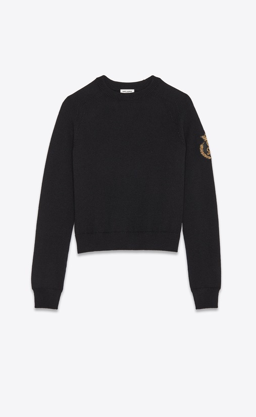 Wool sweater with SL patch
